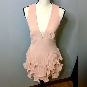BCBG Max Azria Powder Pink ruffle dress. Size 6